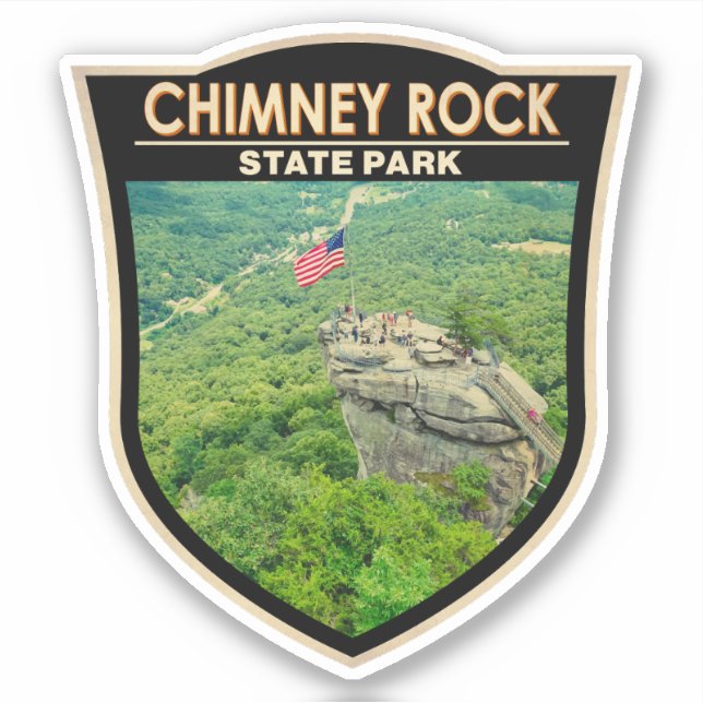 Sticker Chimney Rock State Park North Carolina Badge (Devant)