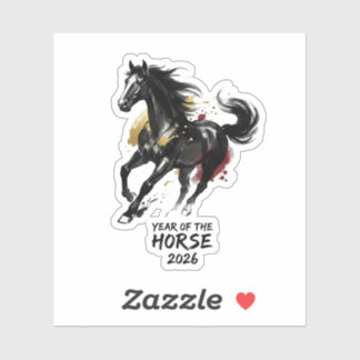 Sticker Chinese New Year 2026 Horse Art