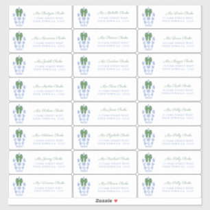 Sticker Chinoiserie Chic Cartes de fin de année Adresse