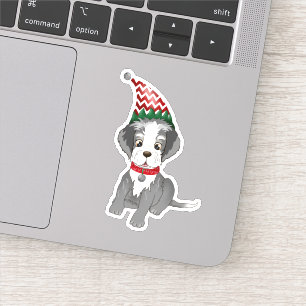 Sticker Chiot Miniature Schnauzer Festif