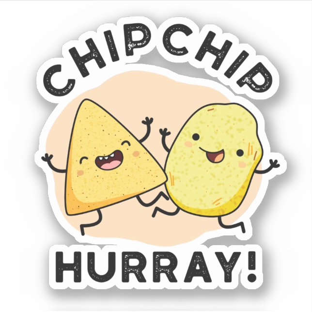 Sticker Chip Hooray Drôle Happy Crisps Pun (Devant)
