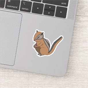 Sticker Chipmunk animal de bois dessiné à la main