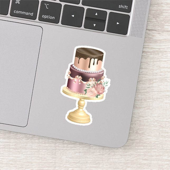 Sticker Chocolat Drives et Rose Gold Luxury Cake (Détail)