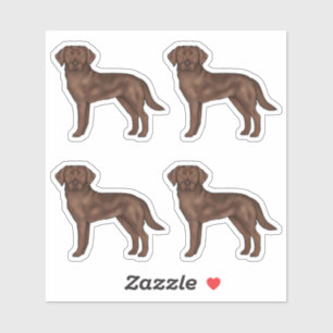 Sticker Chocolat Labrador Retriever Cute Lab Dog Art
