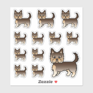 Sticker Chocolat Yorkshire Terrier Chiens de caricature