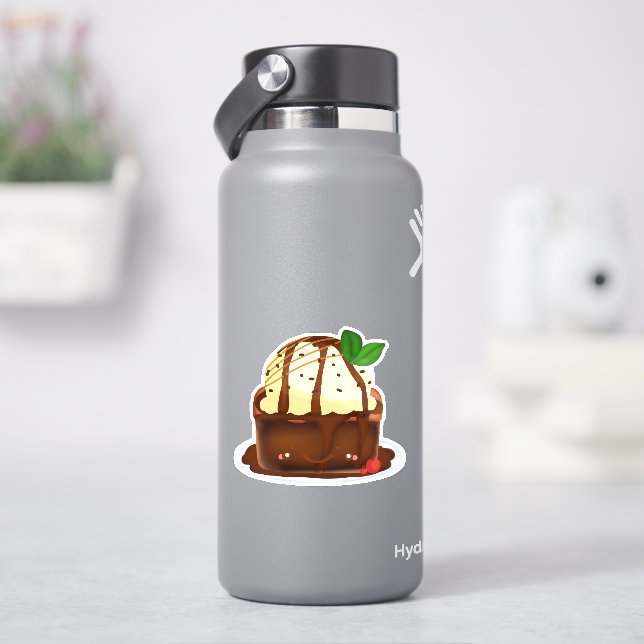 Sticker Chocolate Brownie With Vanilla Ice Cream (HydroFlask)