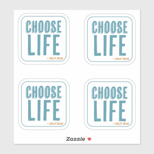 Sticker Choisissez Life Deuteronomy 30:19 Pro-Life (Feuille)
