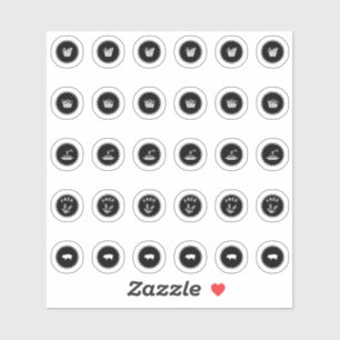 Sticker Choix de repas des invités de mariage noir TM26