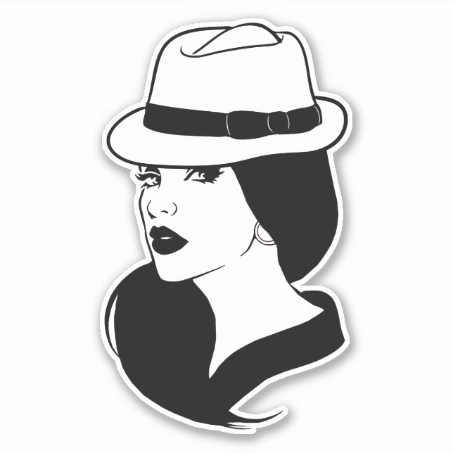 Sticker Chola Mexicaine gangster Girls Womans Face Art (Devant)
