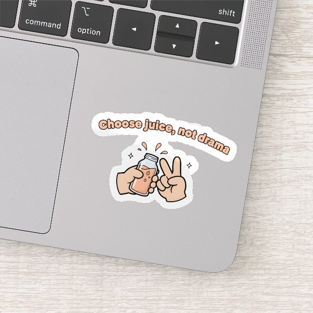 Sticker Choose Juice Not Drama - Funny Baby Peace Sign (Détail)