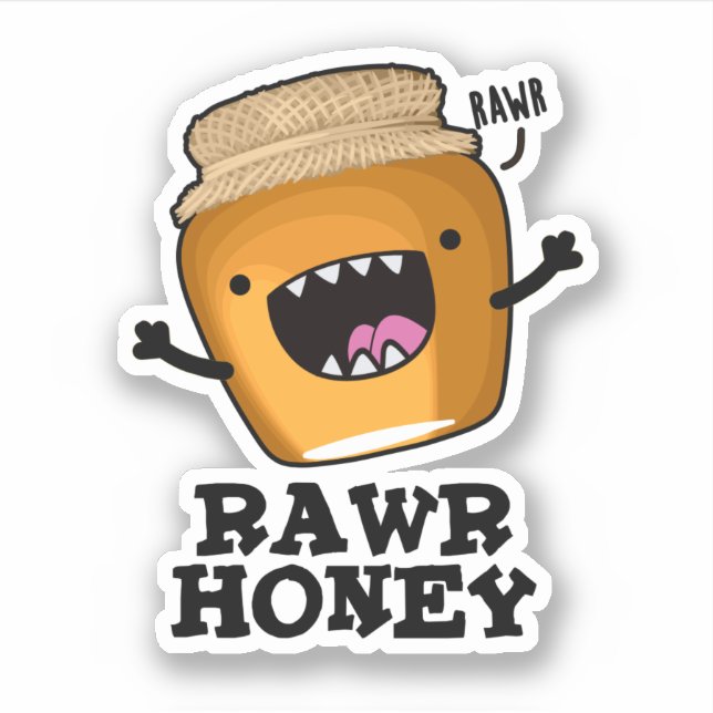 Sticker Chou de miel Rawy Funny Pun de miel cru (Devant)