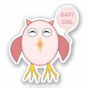 Sticker Chouette Bébée Rose Cute En Forme De Chouette