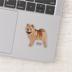 Sticker Chow Chow dog cartoon