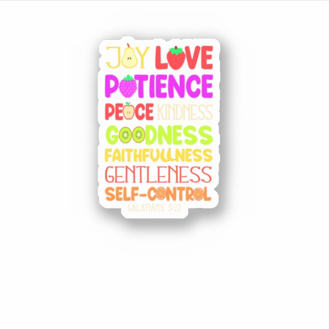 Sticker Christian Bible Verse Fruit of The Spirit Galatian (Devant)