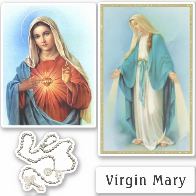 Sticker Christian Virgin Mary Décals Fenêtre de voiture ou (Devant)