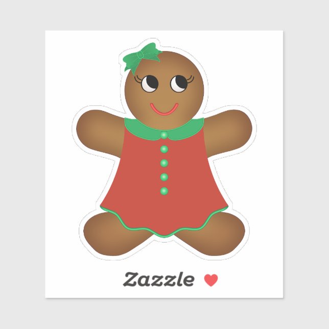 Sticker Christmas Gingerbread Femme Contour (Feuille)