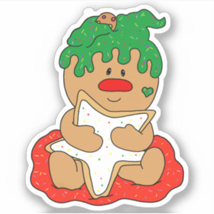 Sticker Christmas Gingerpain Bébé Cookie