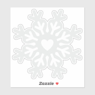 Sticker Christmas Heart Snowflake Ornate Classic