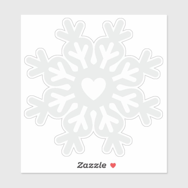 Sticker Christmas Heart Snowflake Ornate Classic (Feuille)