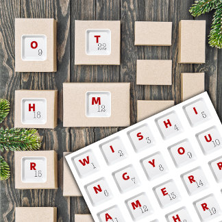 Sticker Christmas Keyboard Keys Alphabets Advent Calendar