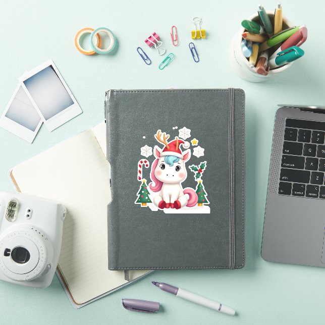 Sticker Christmas Unicorn Cute Magical Xmas Toddler Girls  (Couverture iPad)