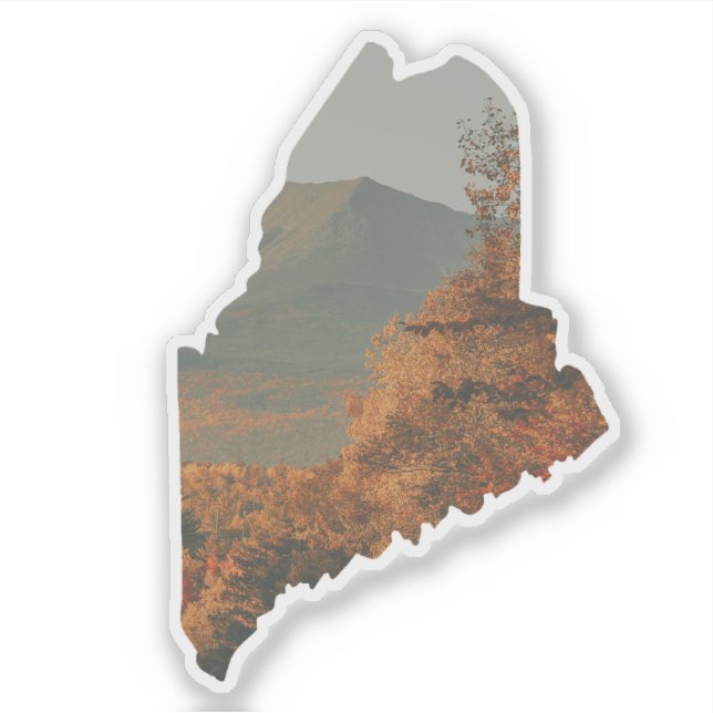 Sticker Chute de feuillage sur Katahdin dans le Maine Stic (Devant)
