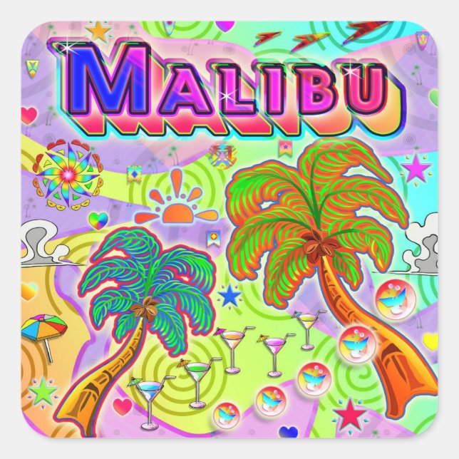 Sticker cible de vacances Malibu (Devant)