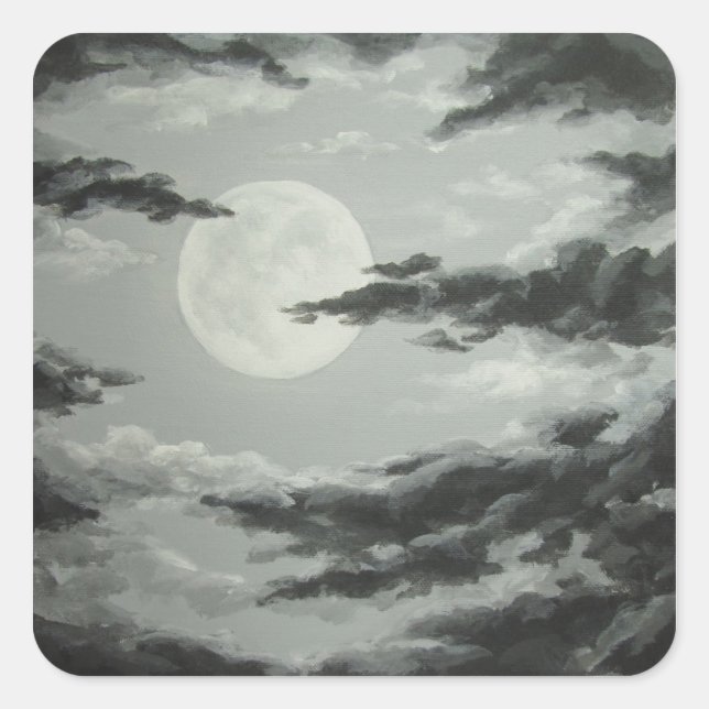 Sticker Ciel de Pleine lune et nuageux (Devant)