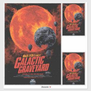 Sticker Cimetière Spatial Crâne Halloween Galaxie d'Horreu