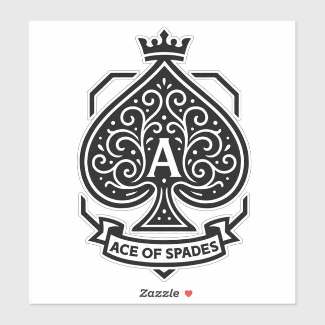 Sticker Cimier de l'As des Pique — Filigree couronné (Feuille)