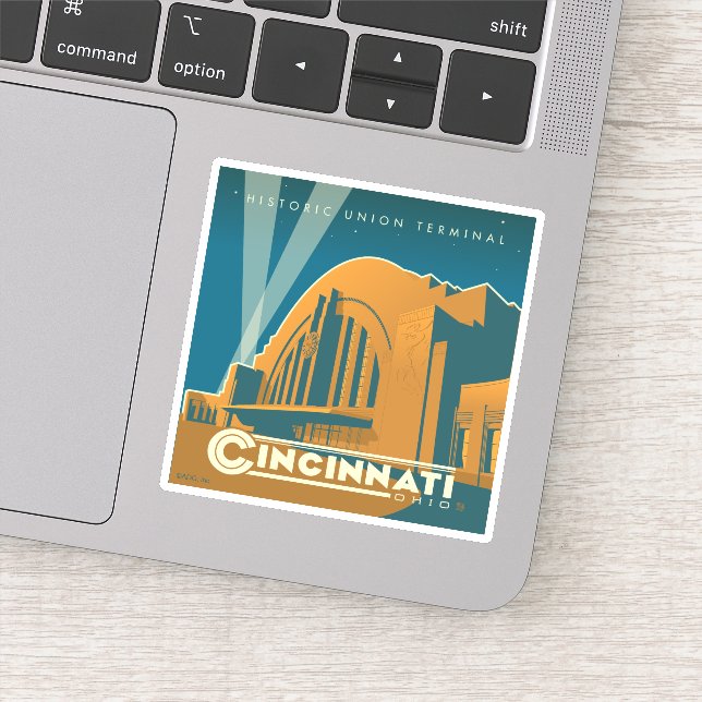 Sticker Cincinnati, Ohio | Terminal Union historique (Détail)