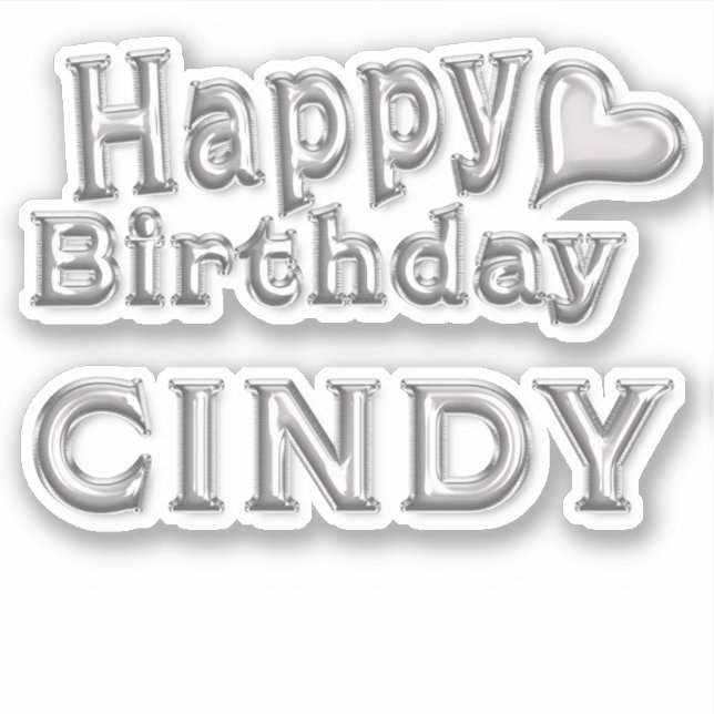 Sticker Cindy Happy Birthday (Devant)