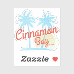 Sticker Cinnamon Bay USVI Vintage Beachwear Classic Round