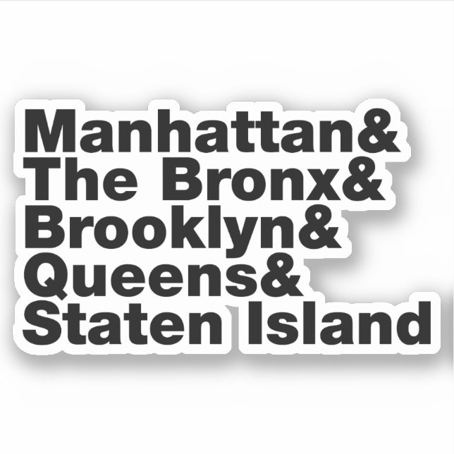 Sticker Cinq Boroughs ~ New York (Devant)