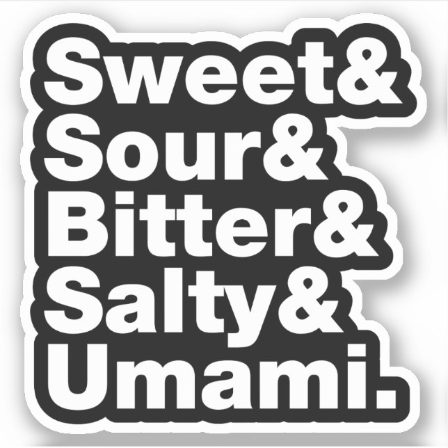 Sticker Cinq saveurs de base (Devant)