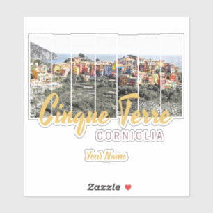 Sticker Cinque Terre Corniglia Riomaggiore Italien Vintage