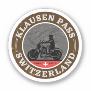 Sticker Circuit moto dans les Alpes suisses du col de Klau