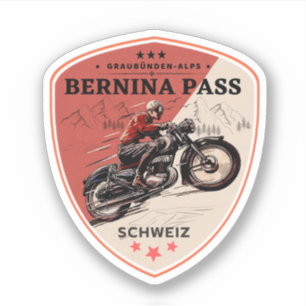Sticker circuit moto dans les alpes suisses par le col de 