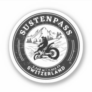 Sticker Circuit moto dans les Alpes suisses par le col de