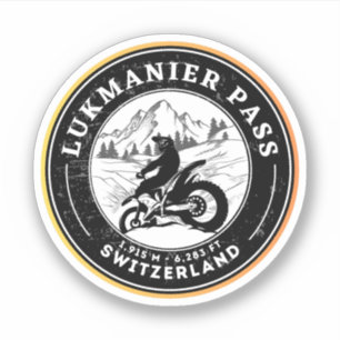 Sticker Circuit moto dans les Alpes suisses par le col de