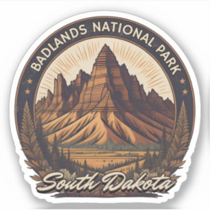 Sticker Circuit routier du Badlands National Park, Dakota 
