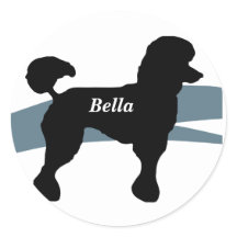 Sticker circulaire de caniche