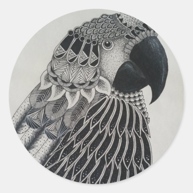 Sticker circulaire de perroquet (Devant)