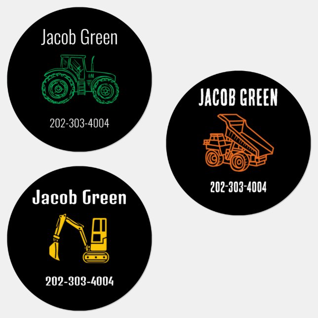 Sticker circulaire étanche Nom Étiquettes (Groupe)