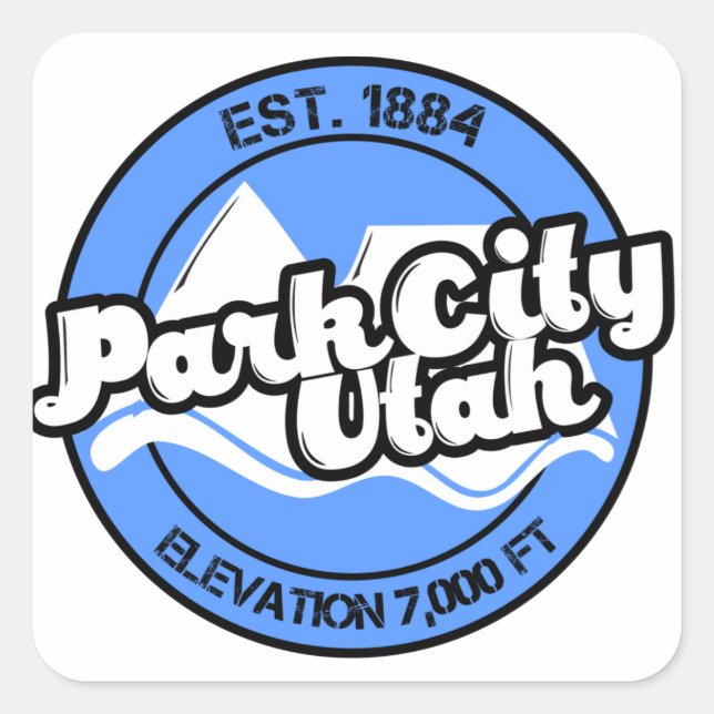 Sticker circulaire Park City Utah Blue Mountains (Devant)