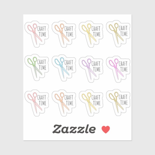 Sticker Ciseaux de temps de bricolage Rappel de métier Pla (Feuille)