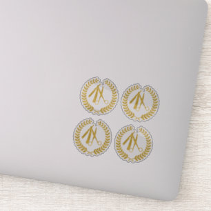 Sticker Ciseaux d'or carter cercle logo contour