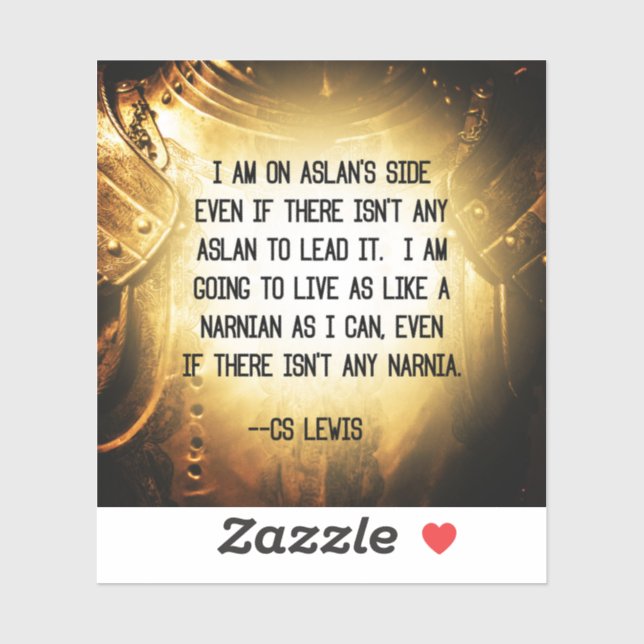 Sticker Citation de CS Lewis Narnia Knight (Feuille)