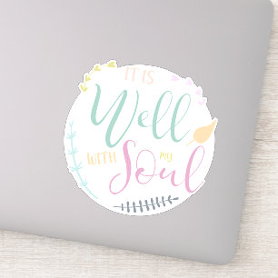 Sticker Citation de la Bible Pastel Ça va bien avec mon âm
