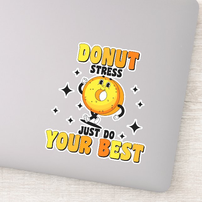 Sticker Citation de motivation pour le donut rétro amusant (Détail)